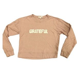 Spiritual Gangster Grateful Savasana Pullover Crewneck Top  Pink Large